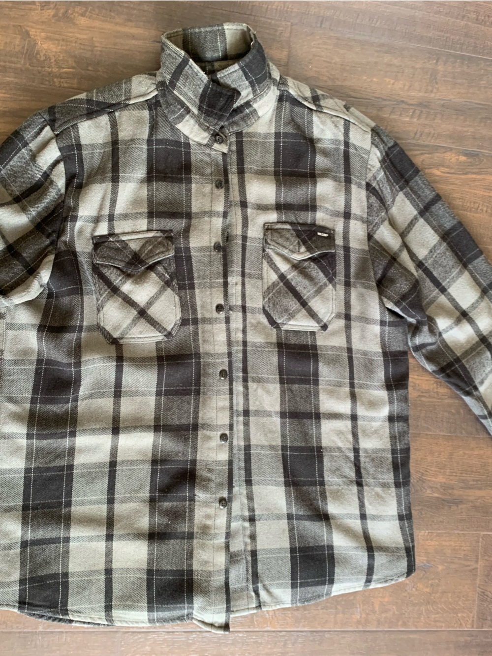 Volcom Black and Gray Plaid Flannel Jacket